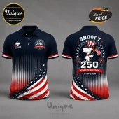 Snoopy x USA Patriotic 250 Years Of Freedom 1776-2026 Polo Shirt
