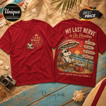 Snoopy Zero Worries Club Vacation 2026 T-Shirt