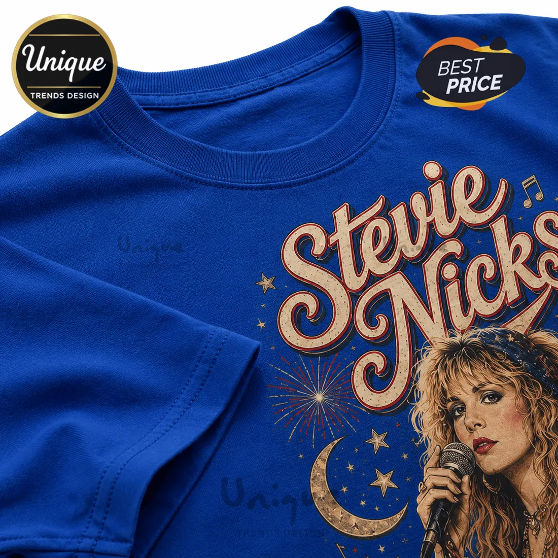 Stevie Nicks Red White and Blue Americana Casual T-Shirt Stevie Nicks Red White and Blue Americana Casual T-Shirt