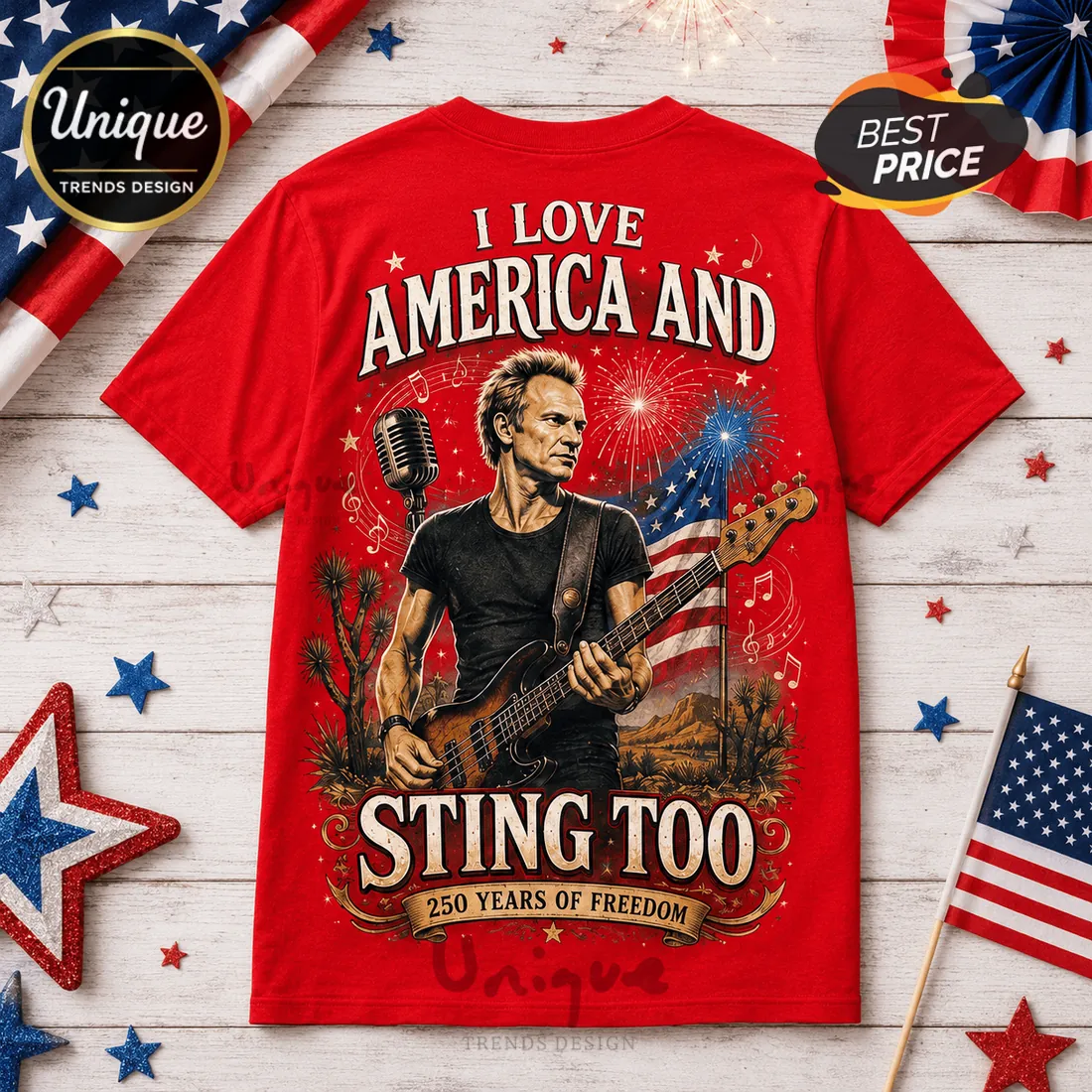 Sting x America 250 Years of Freedom Anniversary T-Shirt Sting x America 250 Years of Freedom Anniversary T-Shirt