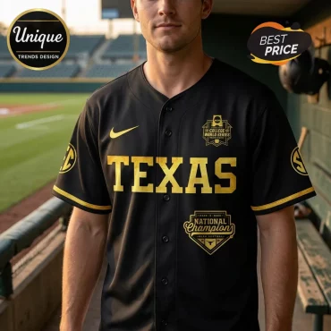 Texas Longhorns Nike 2026 Back-to-Back National Champions Baseball Jersey