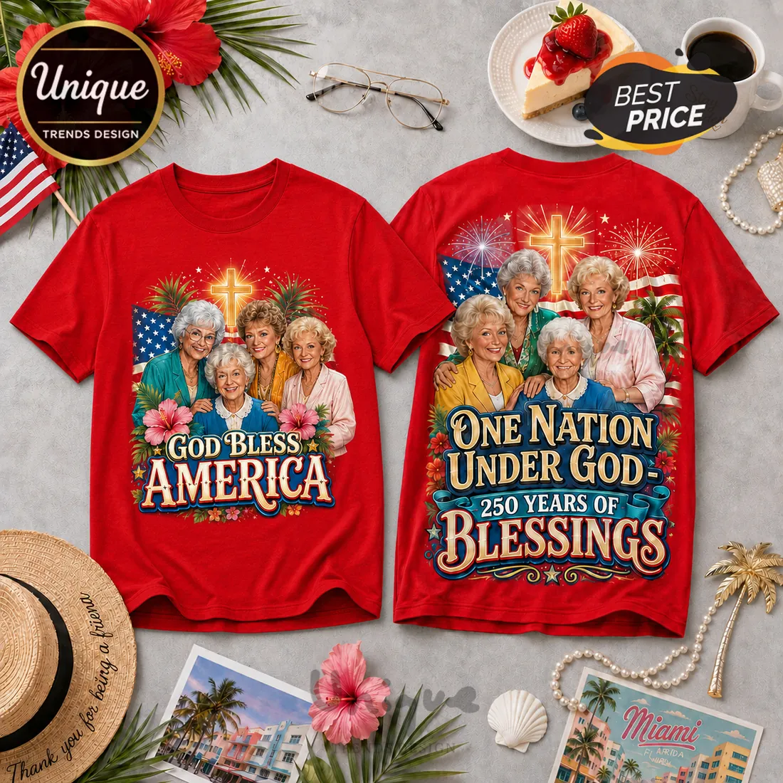 The Golden Girls One Nation Under God Red T-Shirt The Golden Girls One Nation Under God Red T-Shirt