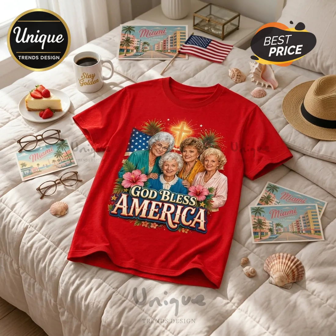 The Golden Girls One Nation Under God Red T-Shirt The Golden Girls One Nation Under God Red T-Shirt