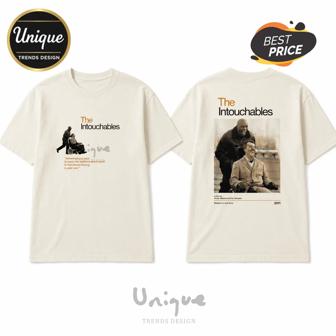 The Intouchables 2011 Film Premium Cotton T-Shirt The Intouchables 2011 Film Premium Cotton T-Shirt