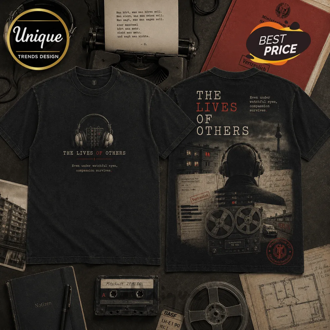 The Lives of Others Stasi Surveillance Theme T-Shirt The Lives of Others Stasi Surveillance Theme T-Shirt