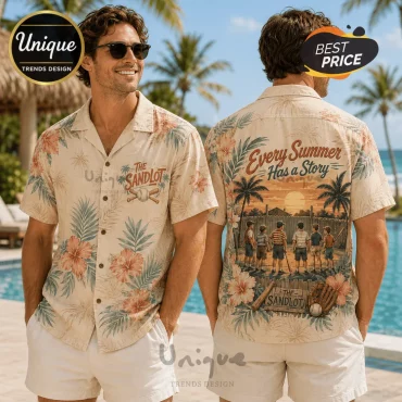 The Sandlot Beige Tropical Button Down Shirt The Sandlot Beige Tropical Button Down Shirt