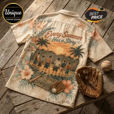 The Sandlot Beige Tropical Button Down Shirt