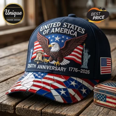 USA 250th Anniversary 1776-2026 Navy Blue Premium Cap