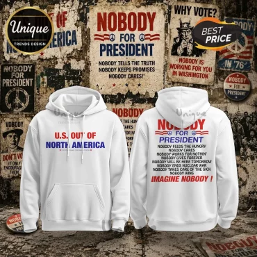 Wavy Gravy 1976 Nobody For President Campaign Collectible Graphic Hoodie
