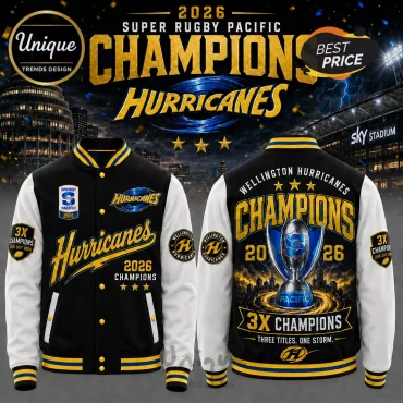 Wellington Hurricanes 2026 Super Rugby Champions Varsity Jacket