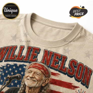 Willie Nelson America 250 Years Of Freedom Patriotic T-Shirt