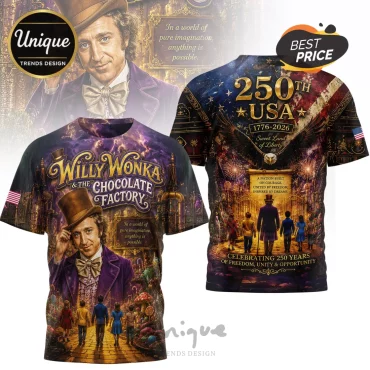 Willy Wonka x USA 250th Anniversary Patriotic Collectible Graphic T-Shirt