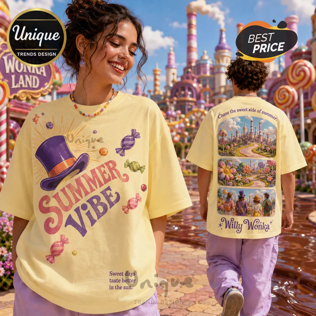Willy Wonka Yellow Summer Vibes T-Shirt Willy Wonka Yellow Summer Vibes T-Shirt