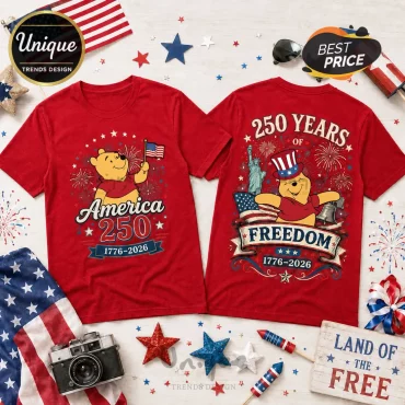 Winnie the Pooh x America 250 Patriotic 1776-2026 Collectible Graphic T-Shirt
