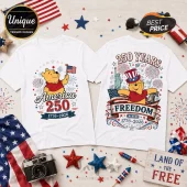 Winnie the Pooh x America 250 Patriotic 1776-2026 Collectible Graphic T-Shirt