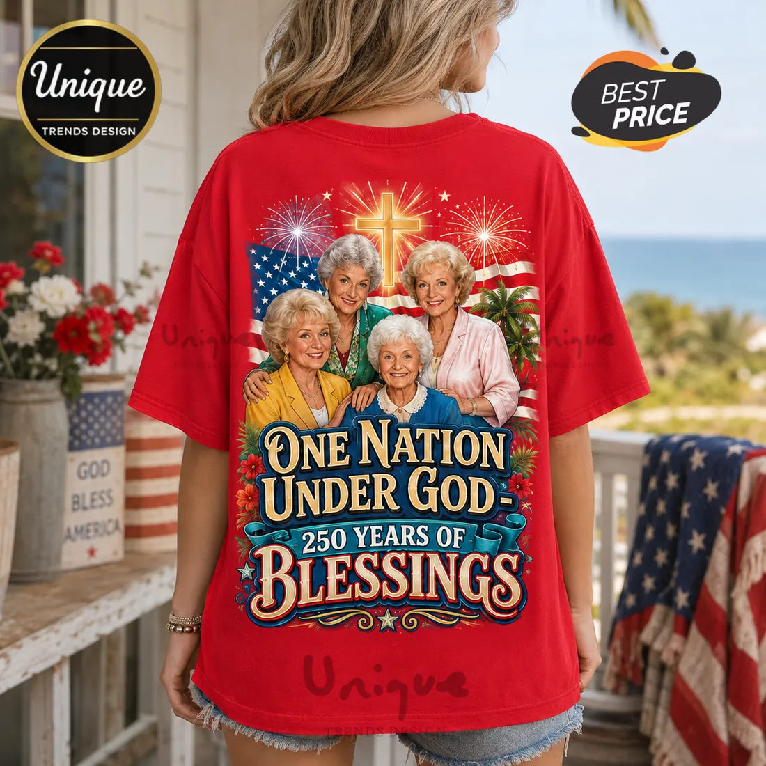Wizard of Oz One Nation Under God Red T-Shirt Wizard of Oz One Nation Under God Red T-Shirt