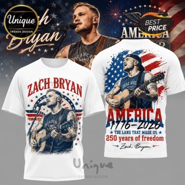 Zach Bryan 1776-2026 America Freedom T-Shirt