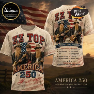 ZZ Top America 250 Years of Freedom Vintage American Flag Shirt