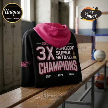 Adelaide Thunderbirds 3X Champions Black Zip Hoodie