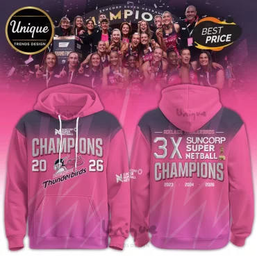Adelaide Thunderbirds 3X Champions Pink Hoodie
