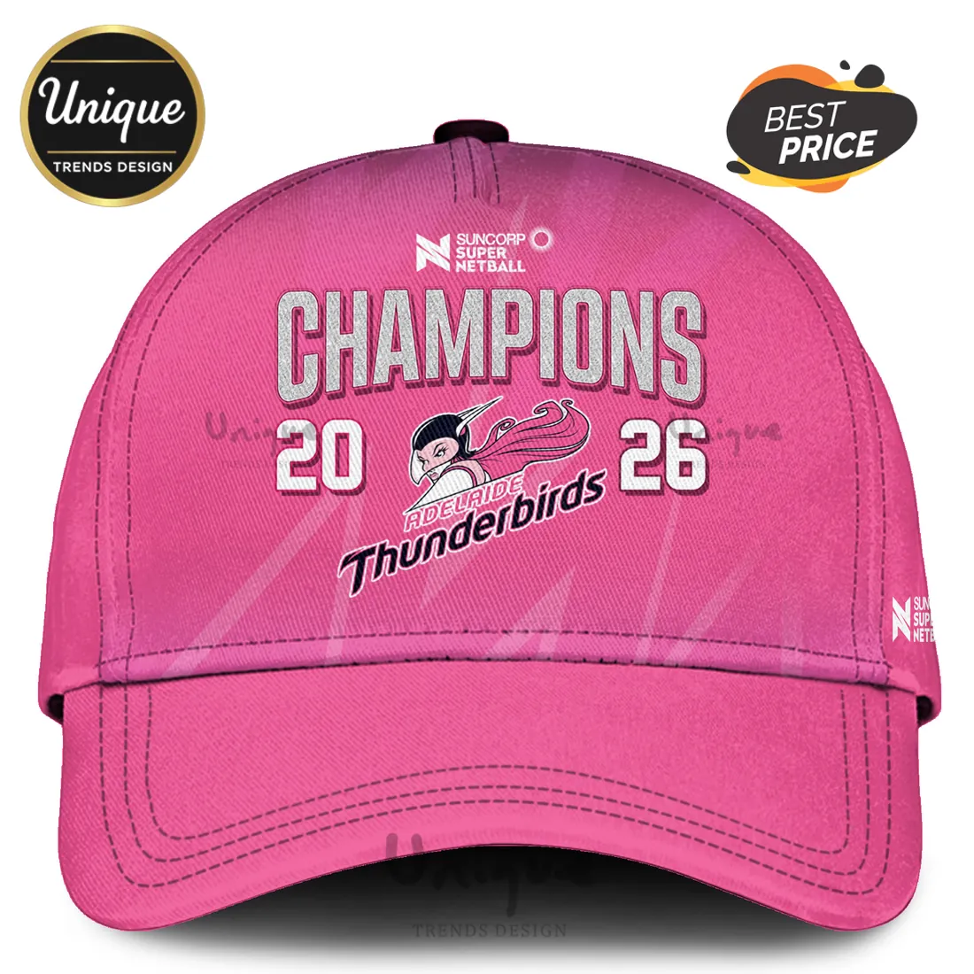 Adelaide Thunderbirds 3X Champions Pink Hoodie Adelaide Thunderbirds 3X Champions Pink Hoodie