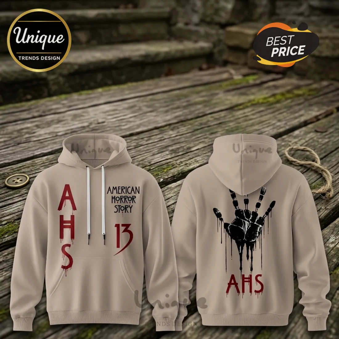 American Horror Story 13 Logo Sand Pullover Hoodie American Horror Story 13 Logo Sand Pullover Hoodie