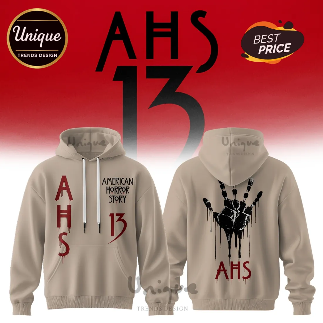 American Horror Story 13 Logo Sand Pullover Hoodie American Horror Story 13 Logo Sand Pullover Hoodie