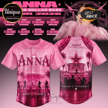 Anna Million Dollar Babe 2026 Tour Pink Baseball Jersey