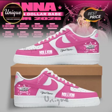Anna Million Dollar Babe Tour 2026 Pink Custom Air Force 1 Sneakers Anna Million Dollar Babe Tour 2026 Pink Custom Air Force 1 Sneakers