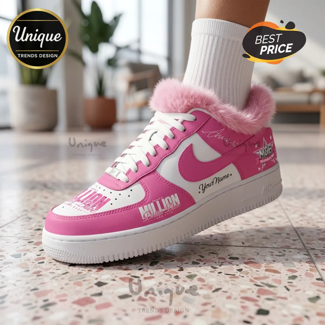 Anna Million Dollar Babe Tour 2026 Pink Custom Air Force 1 Sneakers Anna Million Dollar Babe Tour 2026 Pink Custom Air Force 1 Sneakers