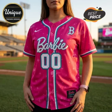 Barbie x Boston Red Sox Pink Baseball Jersey