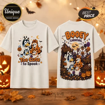 Bluey Family Too Cute To Spook Halloween T-Shirt
