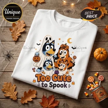 Bluey Family Too Cute To Spook Halloween T-Shirt