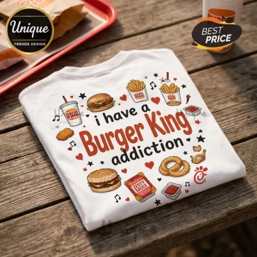 Burger King Heartbeat and Fast Food White T-Shirt
