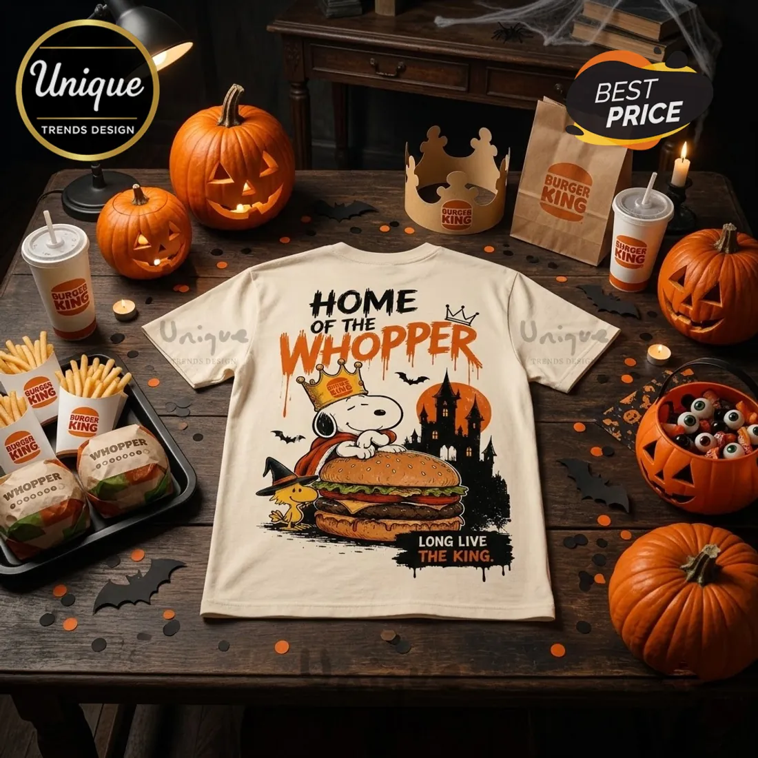 Burger King x Snoopy Home of the Whopper Halloween T-Shirt Burger King x Snoopy Home of the Whopper Halloween T-Shirt