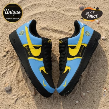 Chicago Sky WNBA Black and Blue Custom Air Force 1 Sneakers