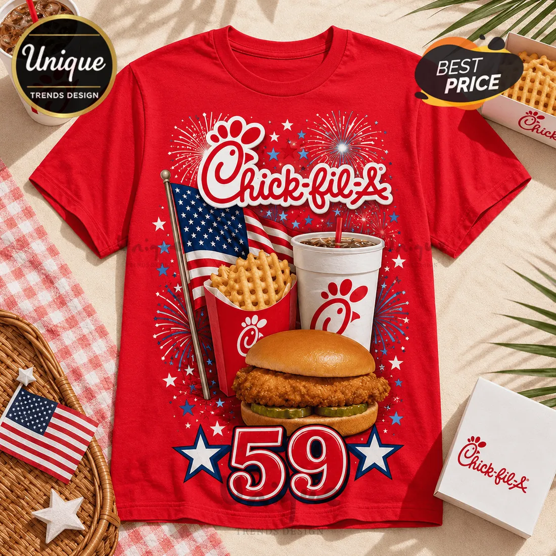 Chick-fil-A 59th Anniversary Red T-Shirt Chick-fil-A 59th Anniversary Red T-Shirt