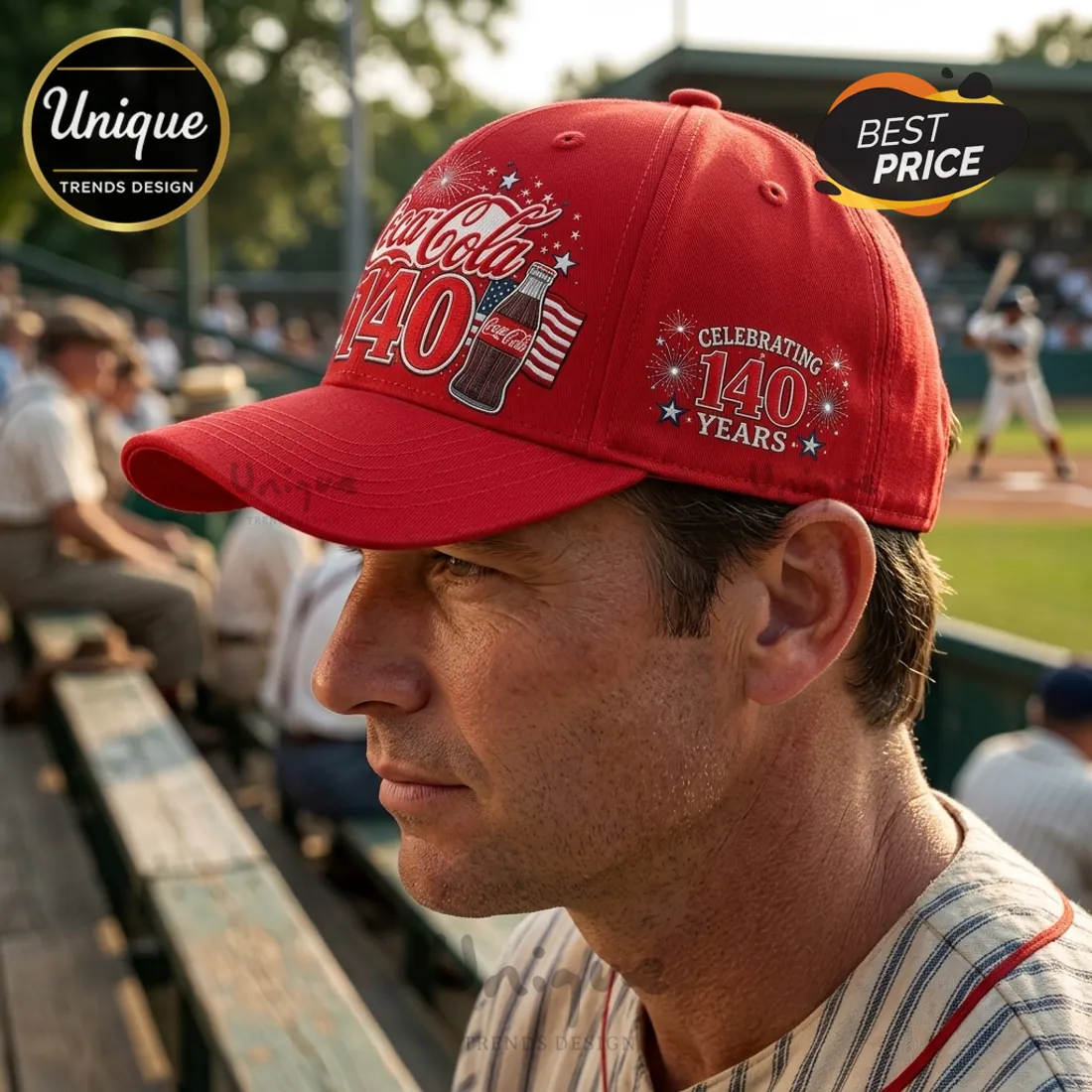 Coca Cola 140th Anniversary Red Baseball Cap Coca Cola 140th Anniversary Red Baseball Cap