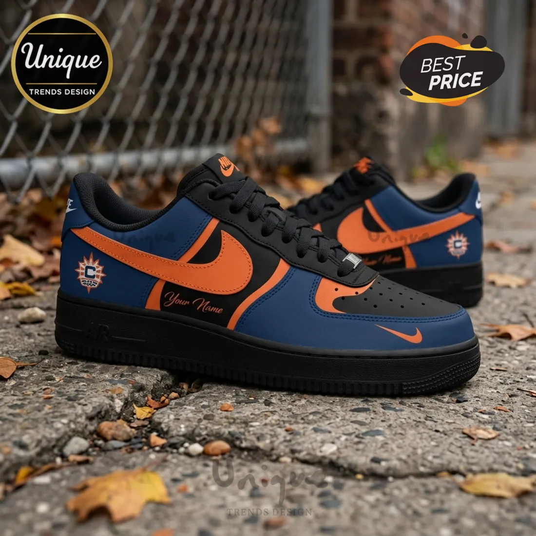 Connecticut Sun Basketball Custom Nike Air Force 1 Low Shoes Connecticut Sun Basketball Custom Nike Air Force 1 Low Shoes