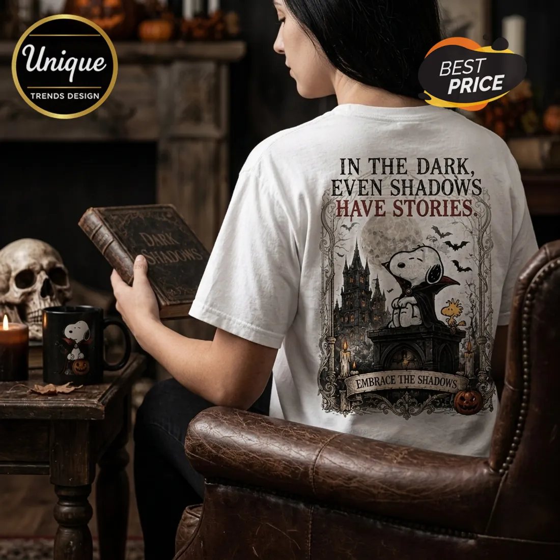 Dark Shadows Snoopy Halloween Cotton T-Shirt Dark Shadows Snoopy Halloween Cotton T-Shirt