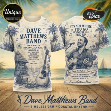 Dave Matthews Band Blue Coastal T-Shirt 2026