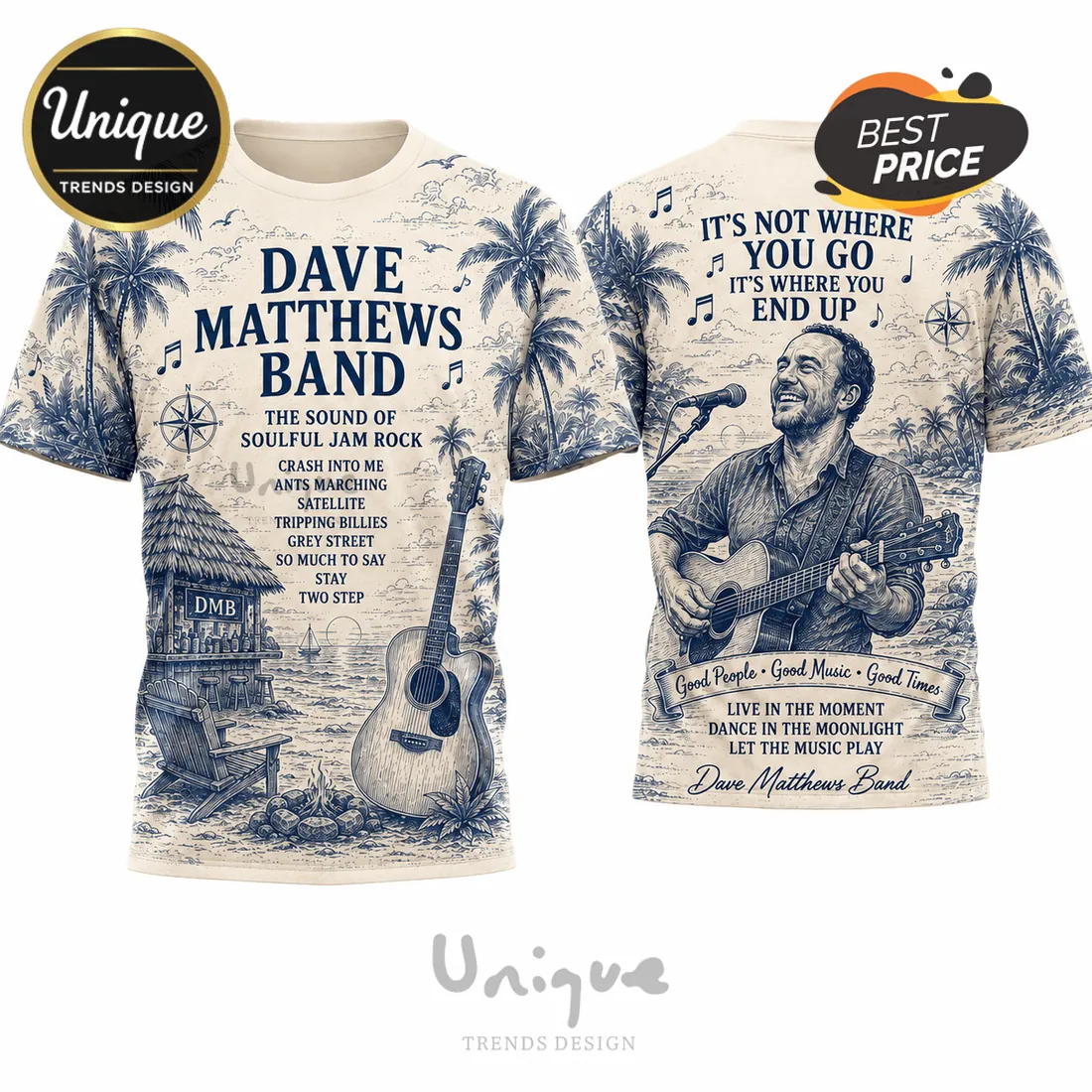 Dave Matthews Band Blue Coastal T-Shirt 2026 Dave Matthews Band Blue Coastal T-Shirt 2026