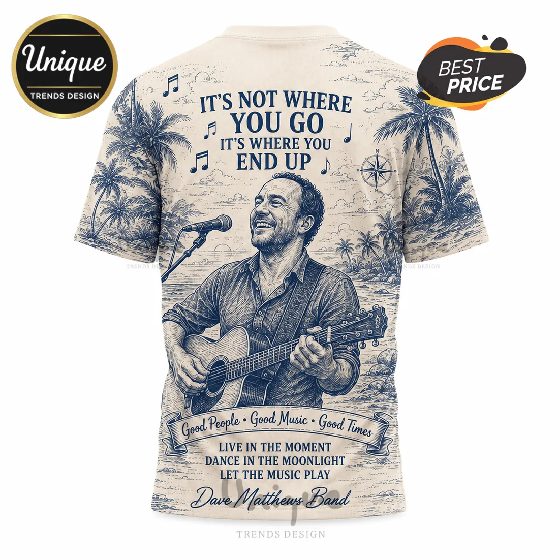 Dave Matthews Band Blue Coastal T-Shirt 2026 Dave Matthews Band Blue Coastal T-Shirt 2026