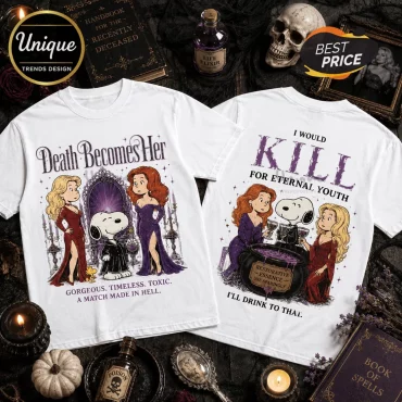Death Becomes Her x Snoopy Halloween White T-Shirt