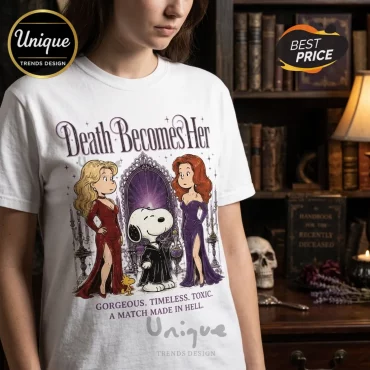 Death Becomes Her x Snoopy Halloween White T-Shirt