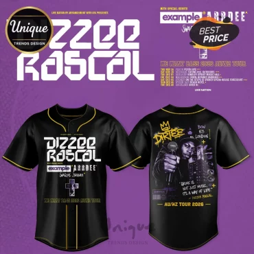 Dizzee Rascal We Want Bass 2026 Black Music Tour Baseball Jersey