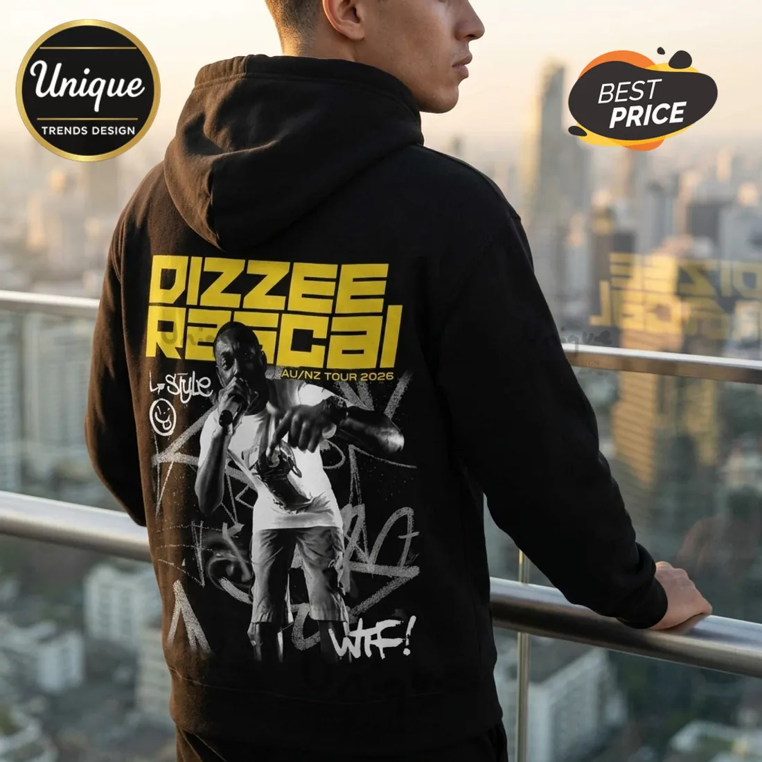 Dizzee Rascal We Want Bass AU NZ Tour Black Hoodie Dizzee Rascal We Want Bass AU NZ Tour Black Hoodie