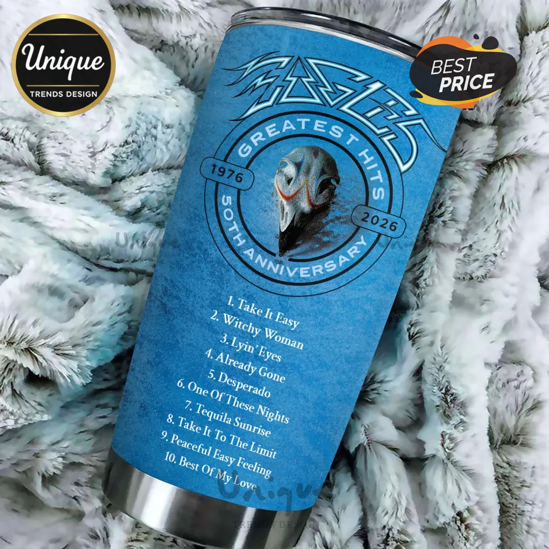 Eagles Greatest Hits 1976-2026 Blue Stainless Steel Tumbler Eagles Greatest Hits 1976-2026 Blue Stainless Steel Tumbler