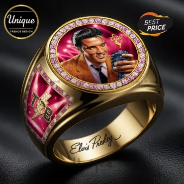 Elvis Presley Gold-Tone TCB Engraved Ring