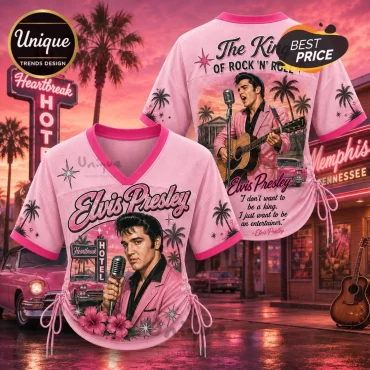 Elvis Presley Pink Lace-Up T-Shirt Elvis Presley Pink Lace-Up T-Shirt